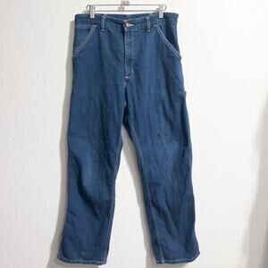 Carhartt Denim Jeans SZ 34 Carpenter Stitch Dark Wash Cotton Relaxed